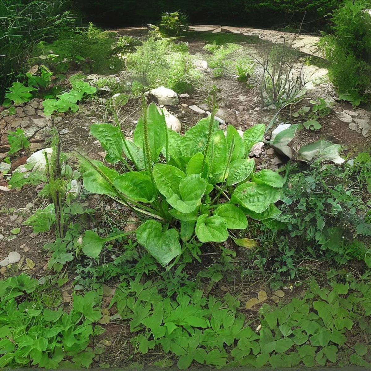 100 Seeds| Plantain Broadleaf Herb Seeds – Heirloom – Non-GMO – Perennial – Edible Greens – Herbal Tea – Traditional Remedy – Easy to Grow – Hardy – Pollinator Friendly – Garden to Table #7039