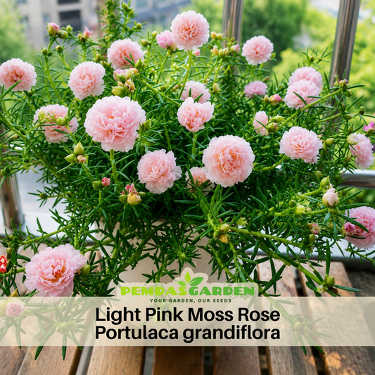 30-Light Pink Moss Rose (Portulaca Grandiflora)-8180 Seeds