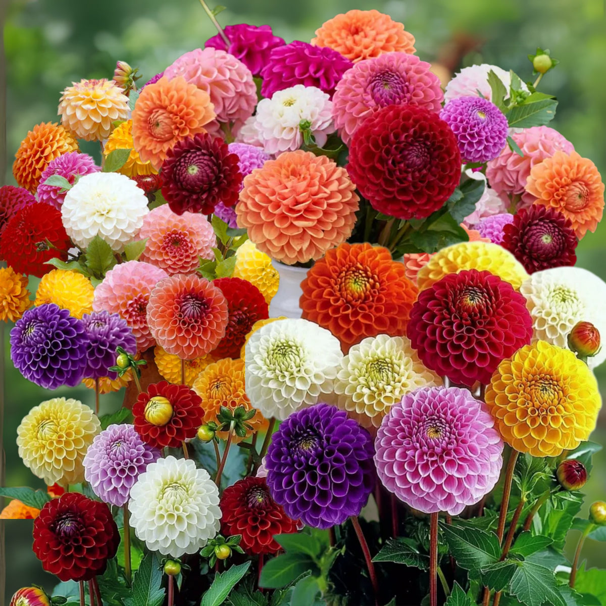 Pompon Dahlia Mix Seeds - Container, Beds & Cut Bouquets, 40+ seeds