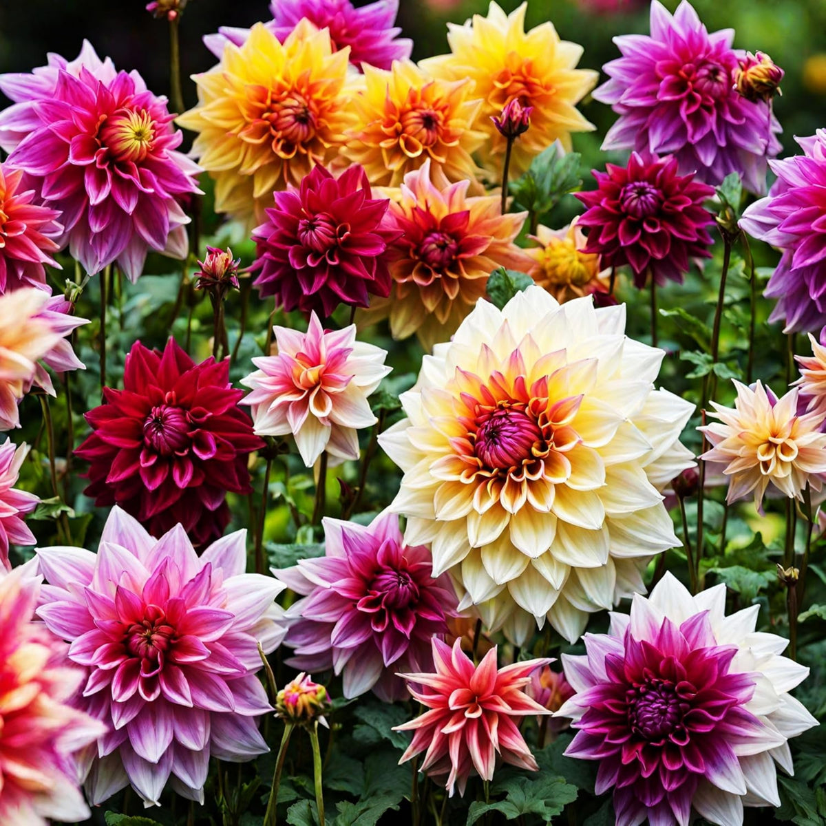 Cut Collection Dahlia Perennial Seeds - Mixed Color Blooms, 40+ seeds