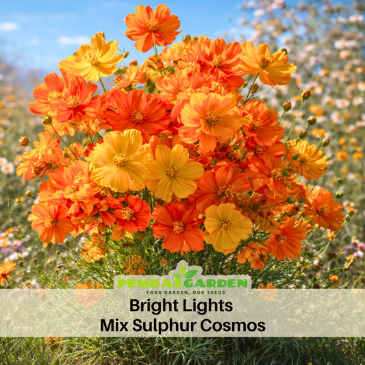 Sulphur Cosmos Seeds - Bright Lights, Drought Tolerant, 50+ seeds