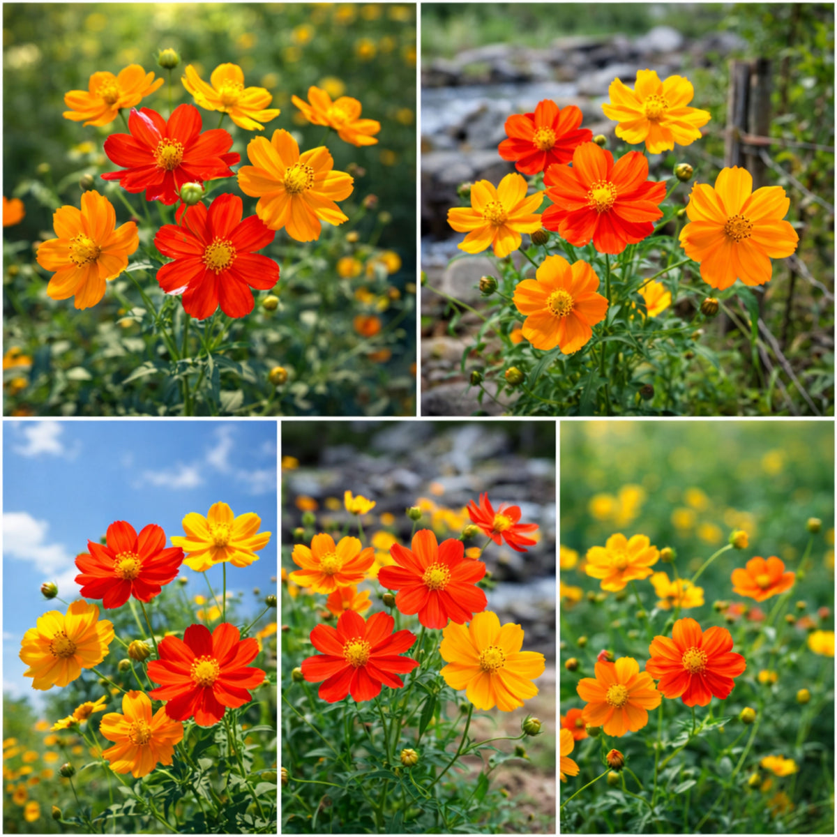 Sulphur Cosmos Seeds - Bright Lights, Drought Tolerant, 50+ seeds