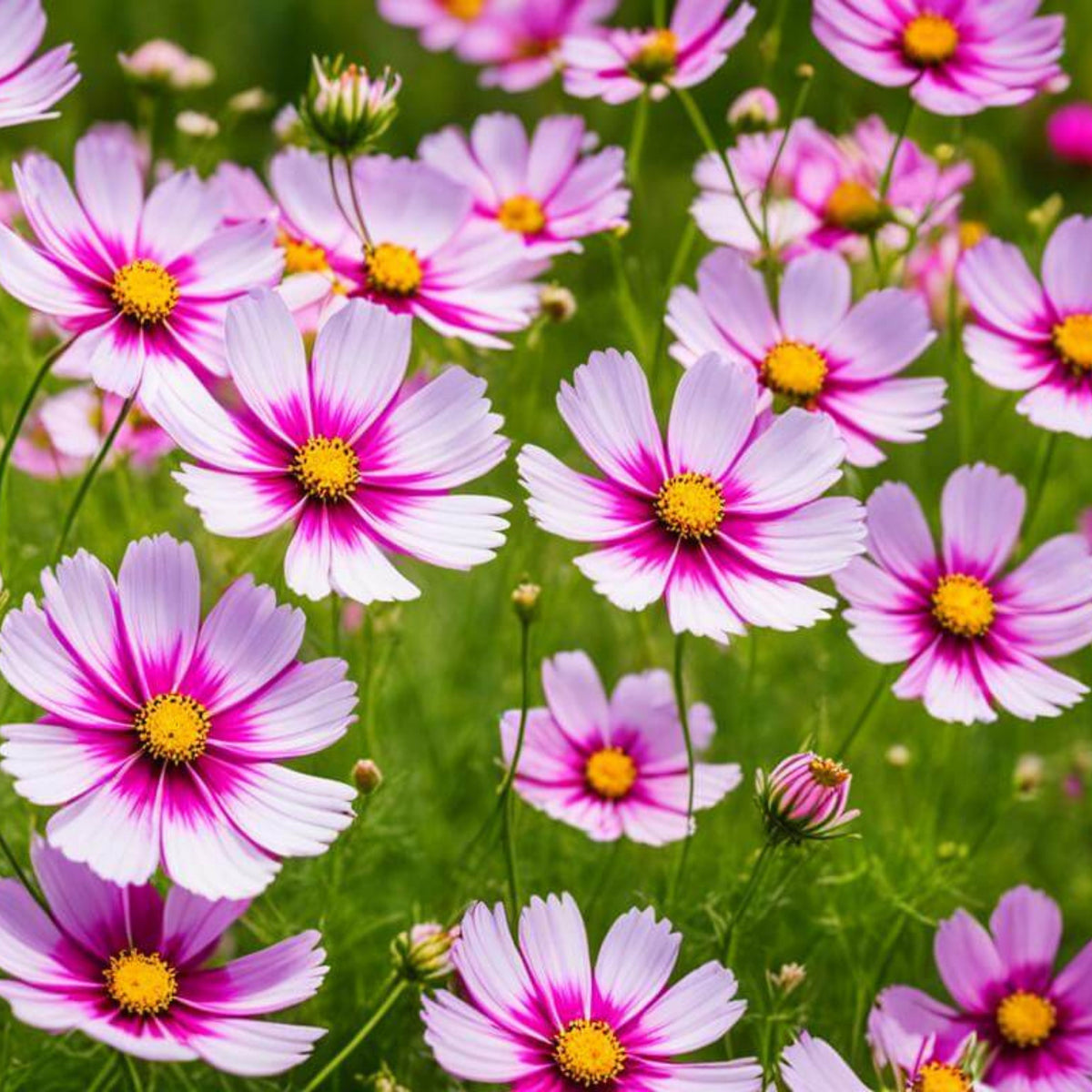 Candy Stripe & Picotee Cosmos Seeds - Drought Tolerant, 50+ seeds