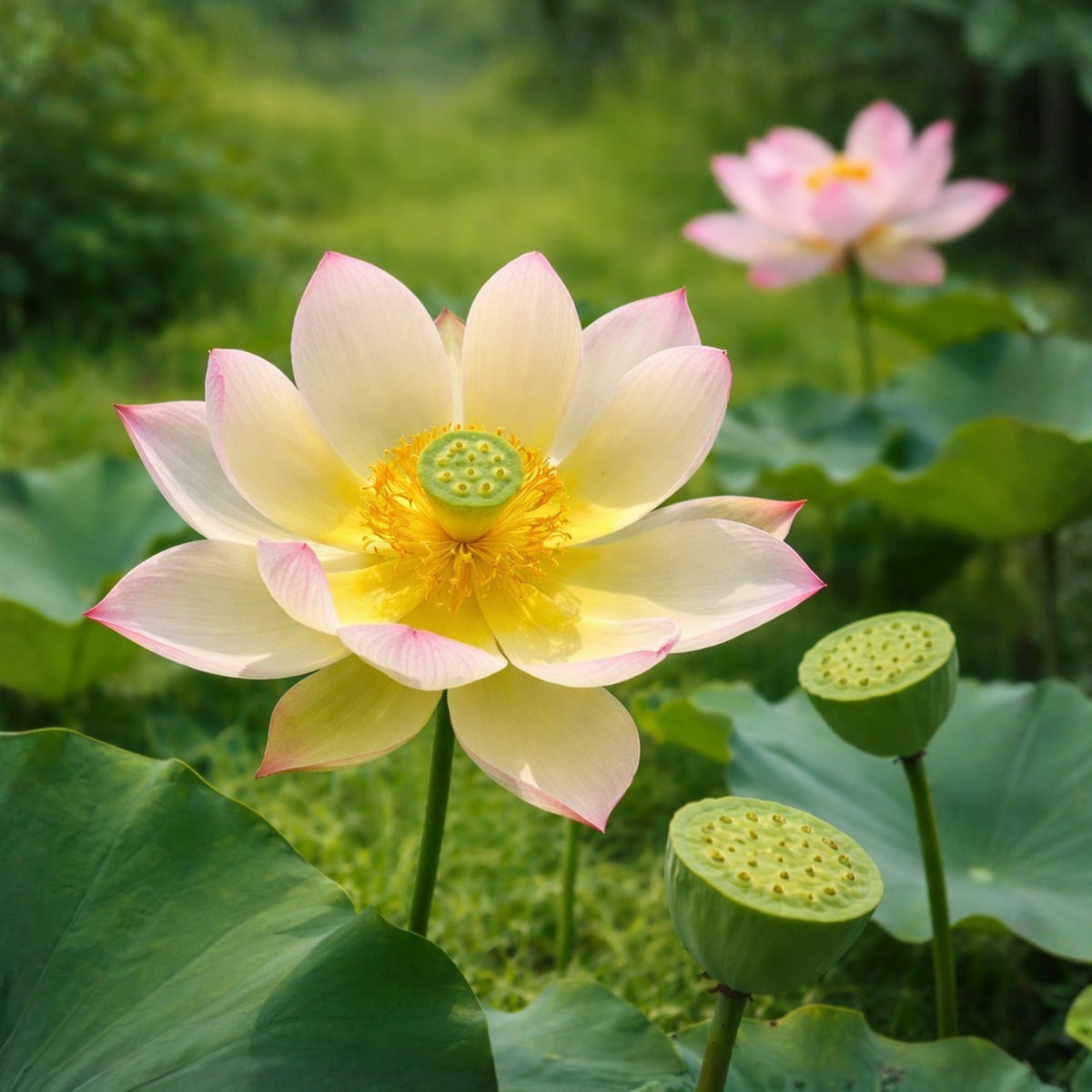 5+ Rare Seeds - Sunrise Brocade Lotus Seeds, Water Plant Seeds