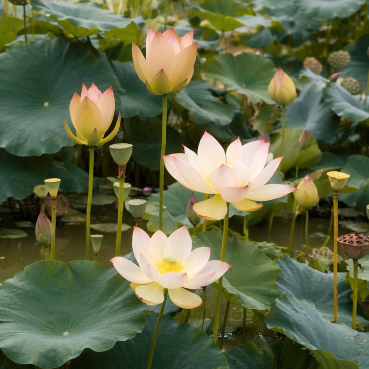 5+ Rare Seeds - Sunrise Brocade Lotus Seeds, Water Plant Seeds