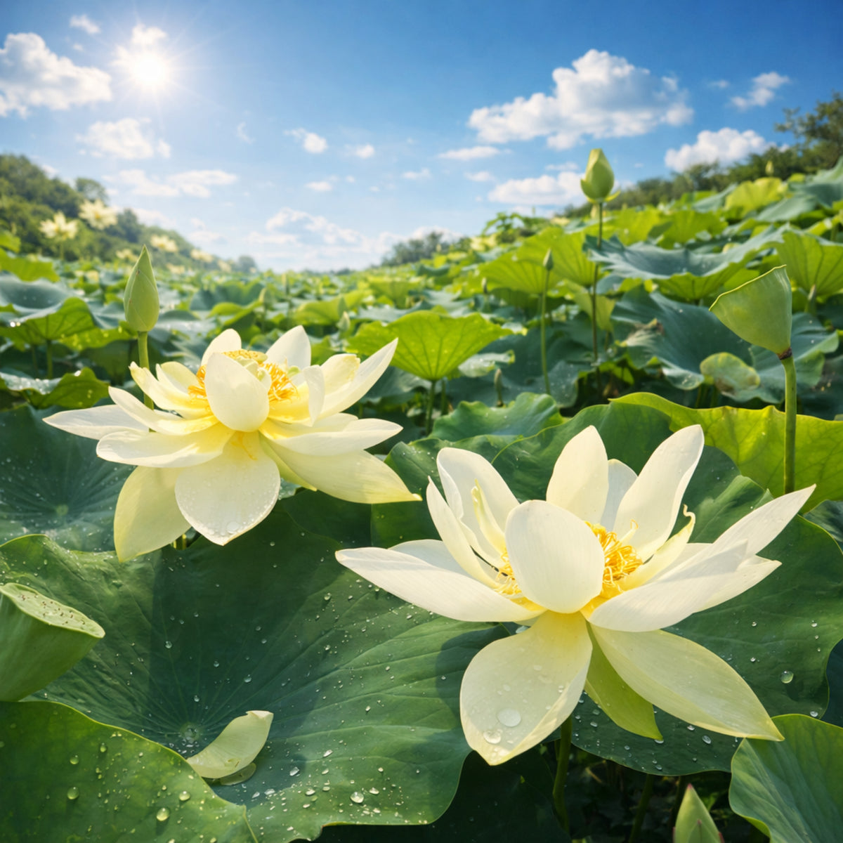 5+ Rare Seeds - Hindu White Lotus Seeds, Aquatic Perennial Water Plant