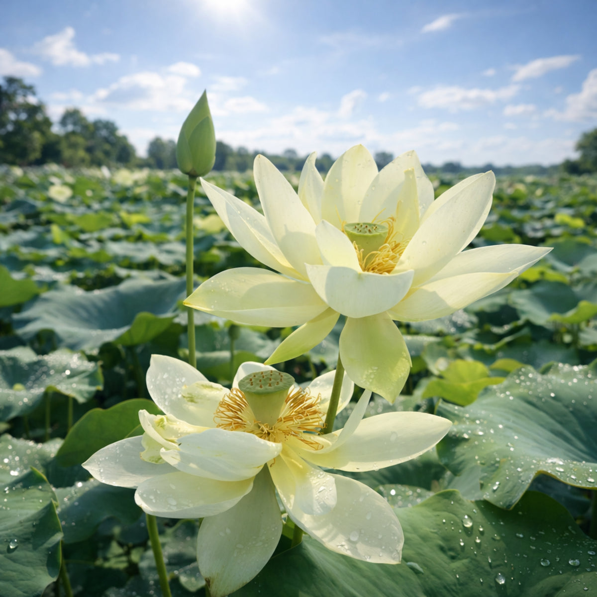 5+ Rare Seeds - Hindu White Lotus Seeds, Aquatic Perennial Water Plant