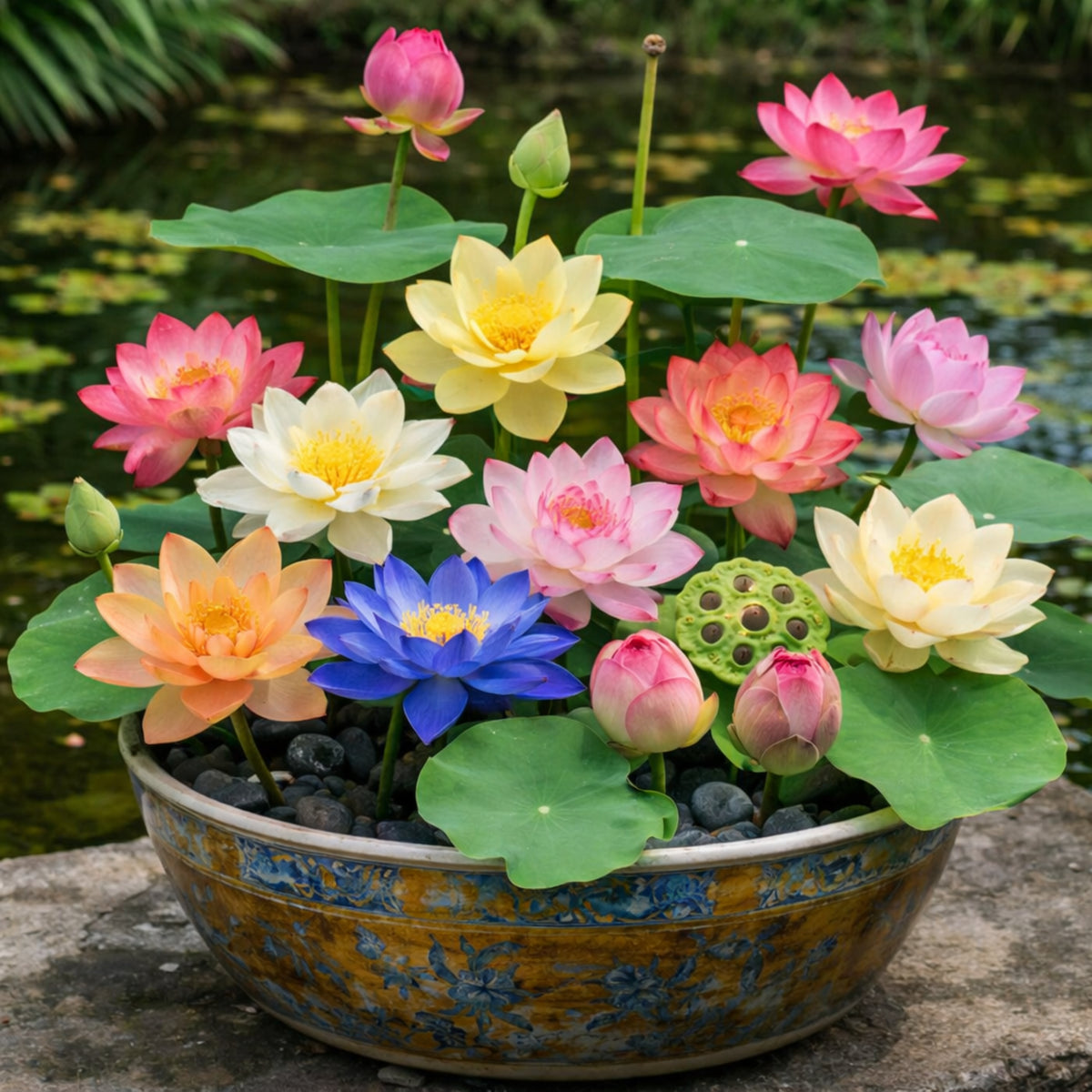5+ Rare Seeds - Mix Colour Mini Lotus Seeds, Edible Seeds & Roots