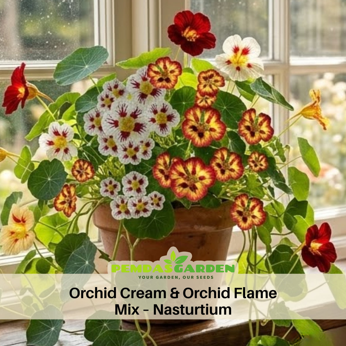 Orchid Cream & Orchid Flame Mix Seeds - Nasturtium Seeds, 10+ seeds